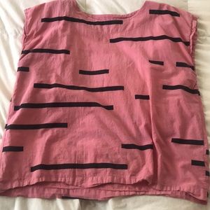 Uzi nyc rose broken stripe top